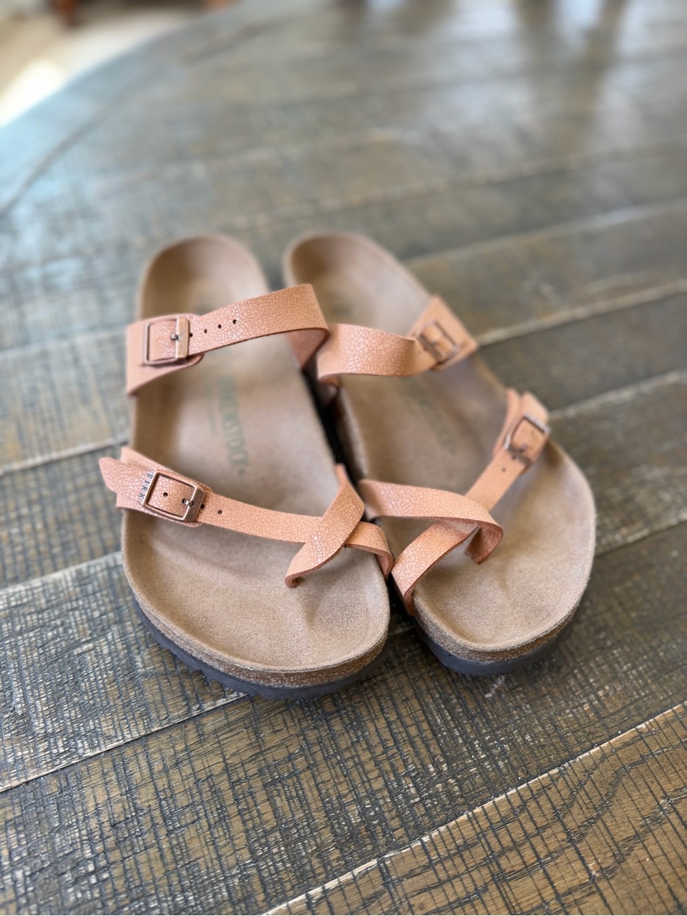 Birkenstock women's Metallic Peach-Strap Sandals - Picture 3 of 5